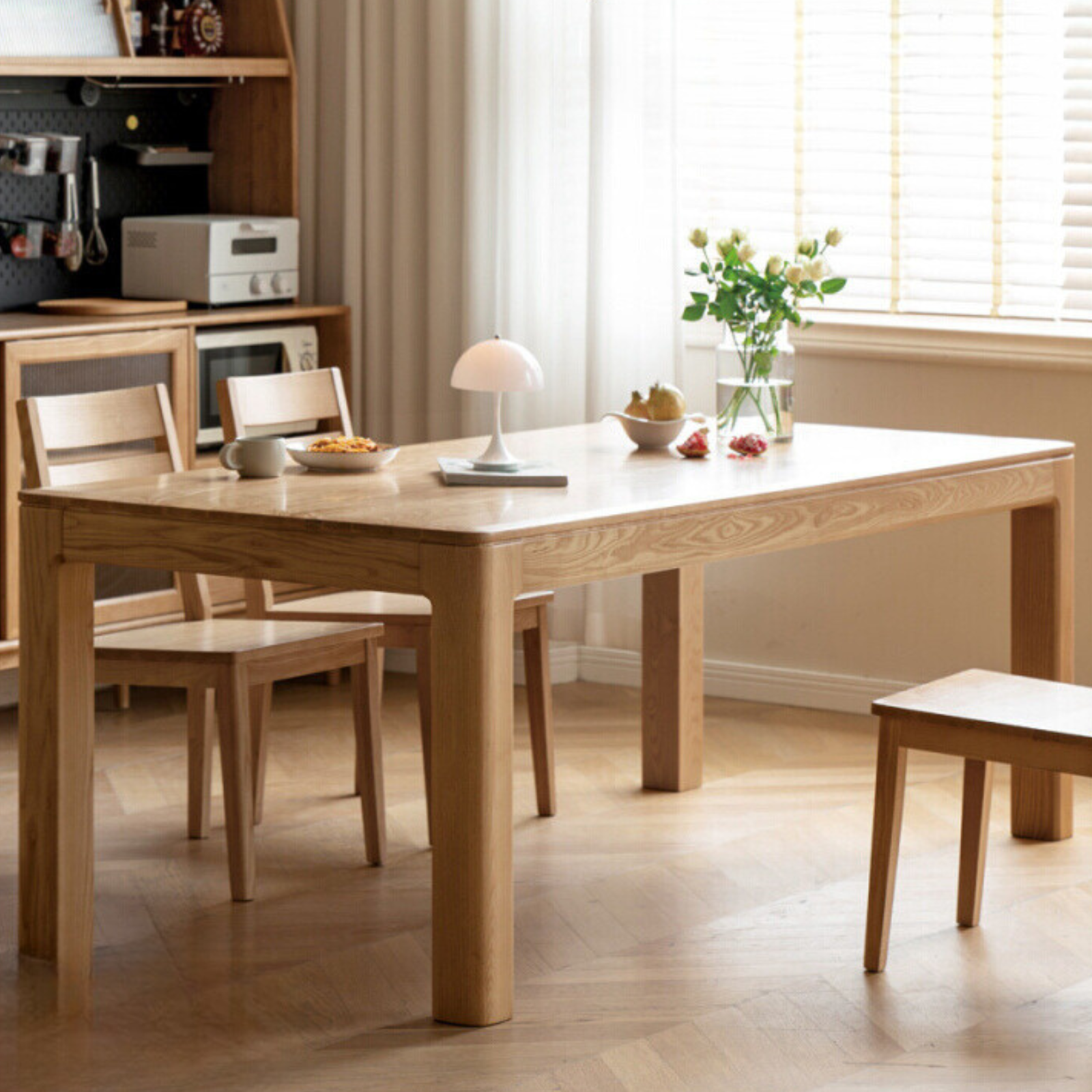 solid wood dining table and chair combination home dining