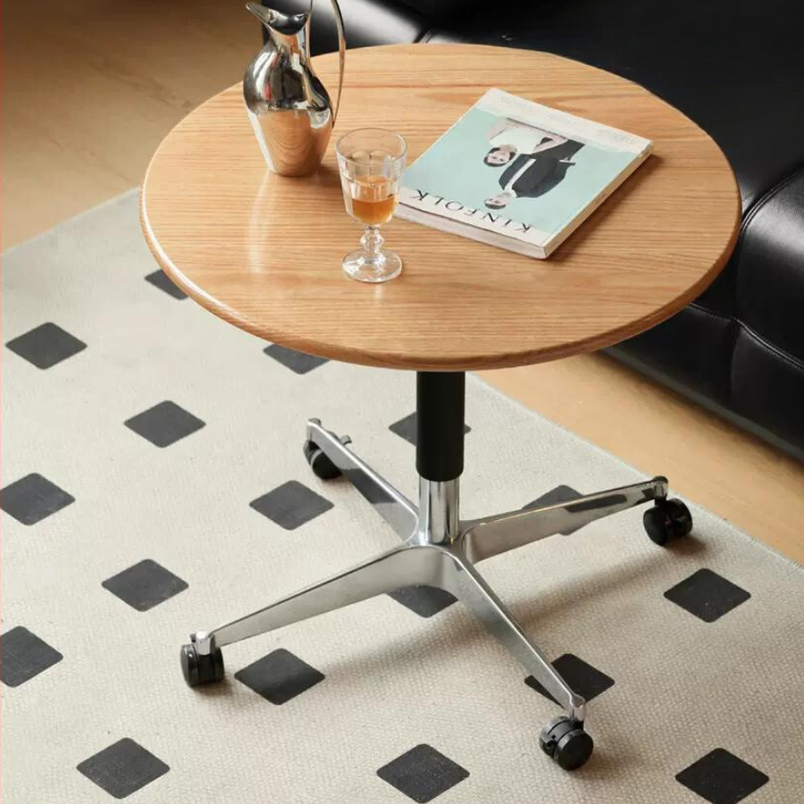 Black Walnut, Oak, Cherry, Poplar Solid Wood Lifting Movable Side Table