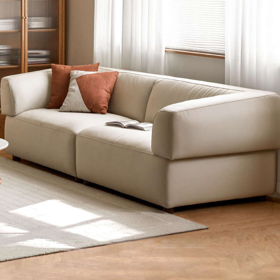 Technology Fabric Sofa Italian Light Luxury Tofu Block Sofa.