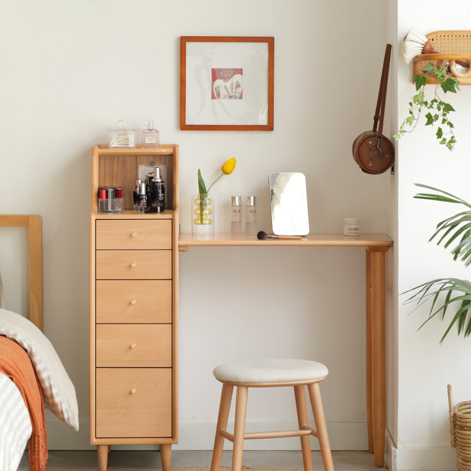 European Beech Solid Wood Telescopic Dressing Table.