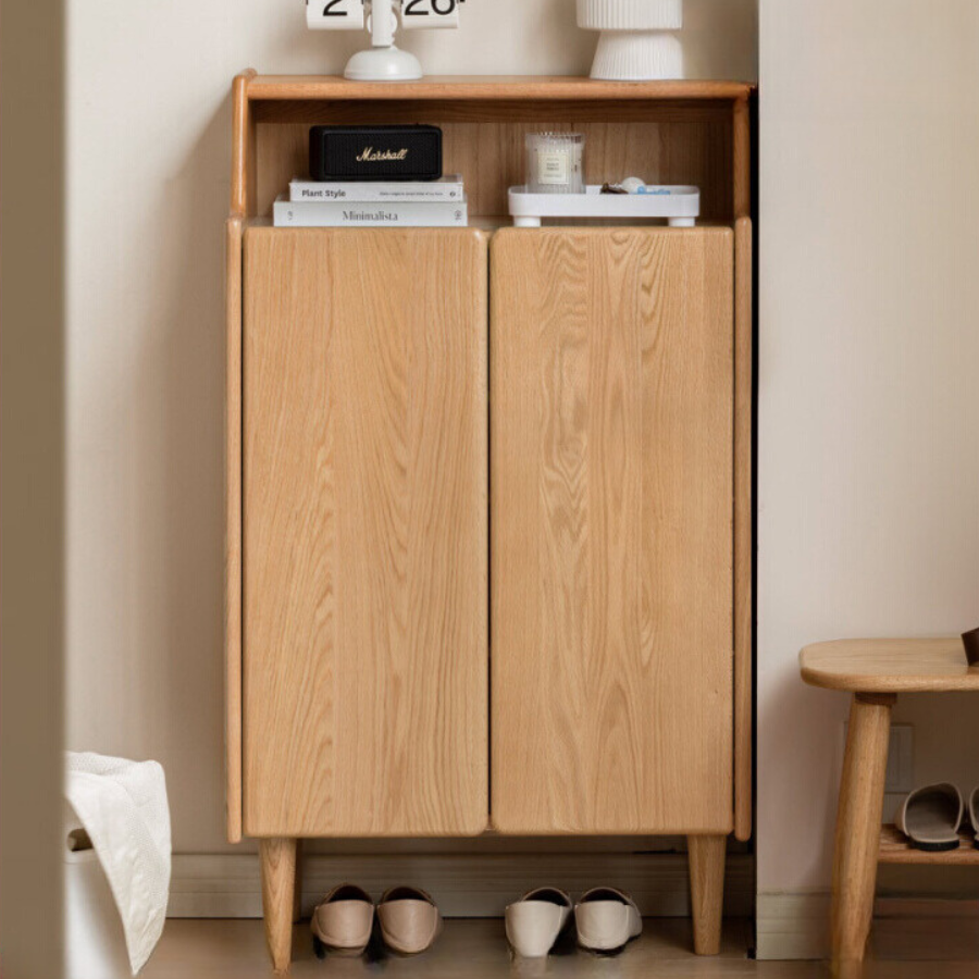 Oak Solid Wood Shoe Cabinet
