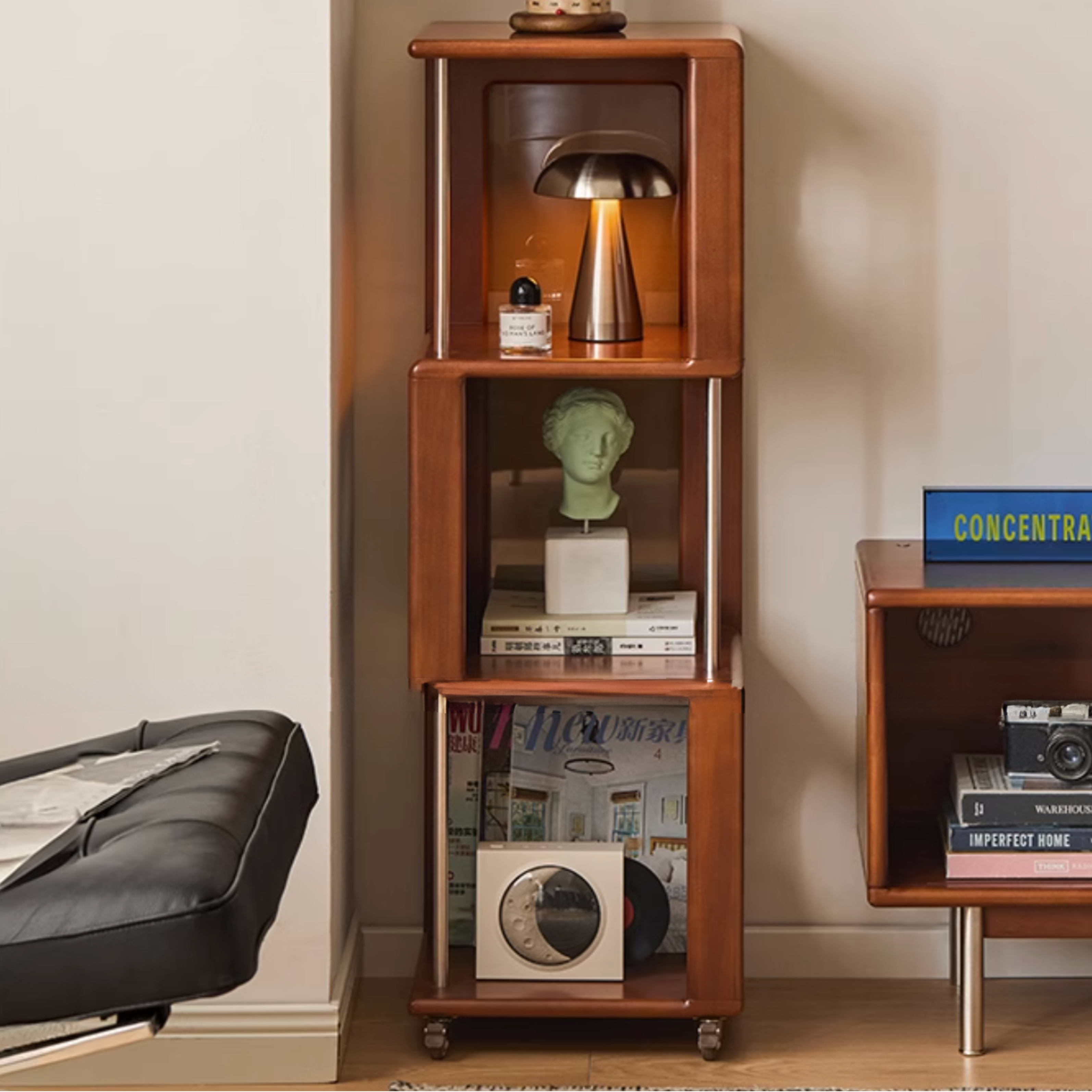 Poplar Solid Wood Antique Style Bookshelf