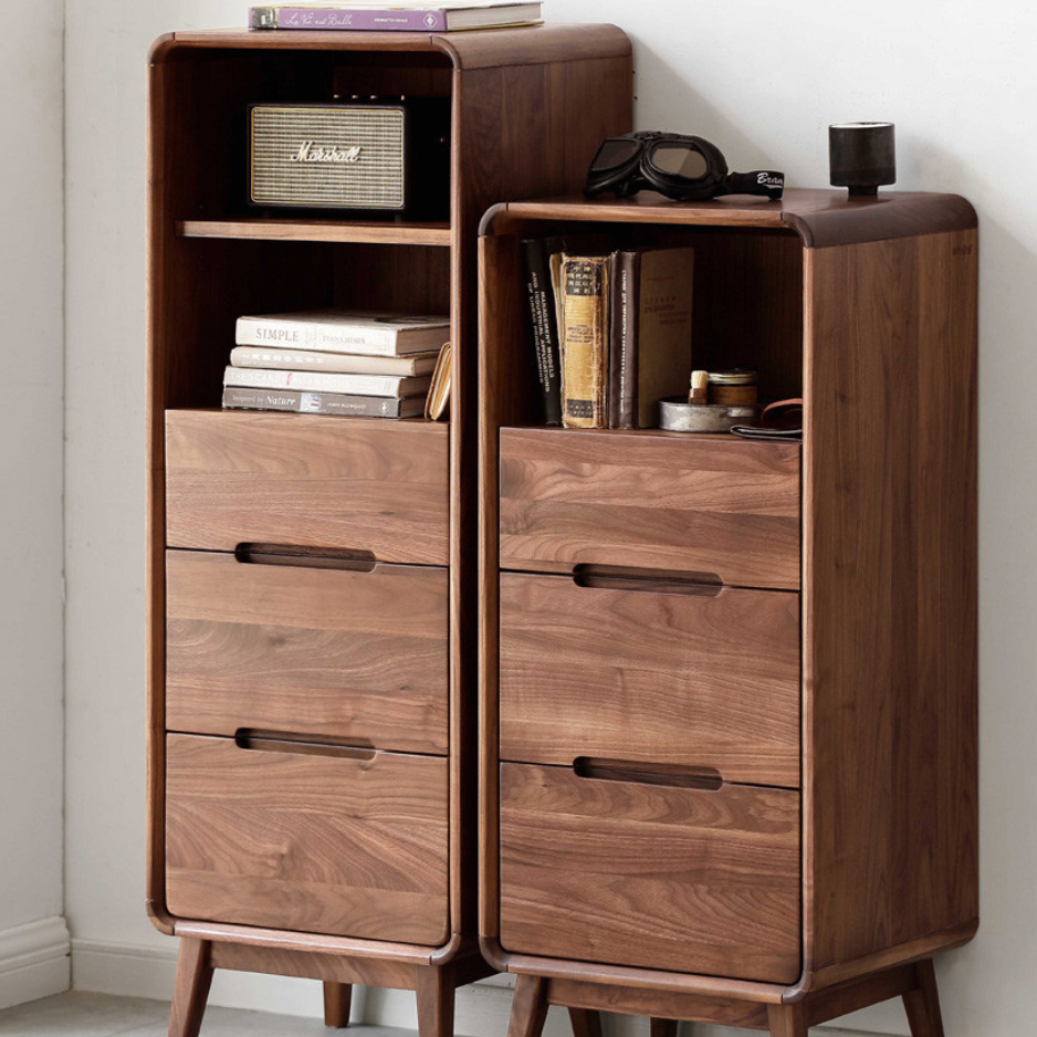 Black Walnut Solid Wood Side Cabinet