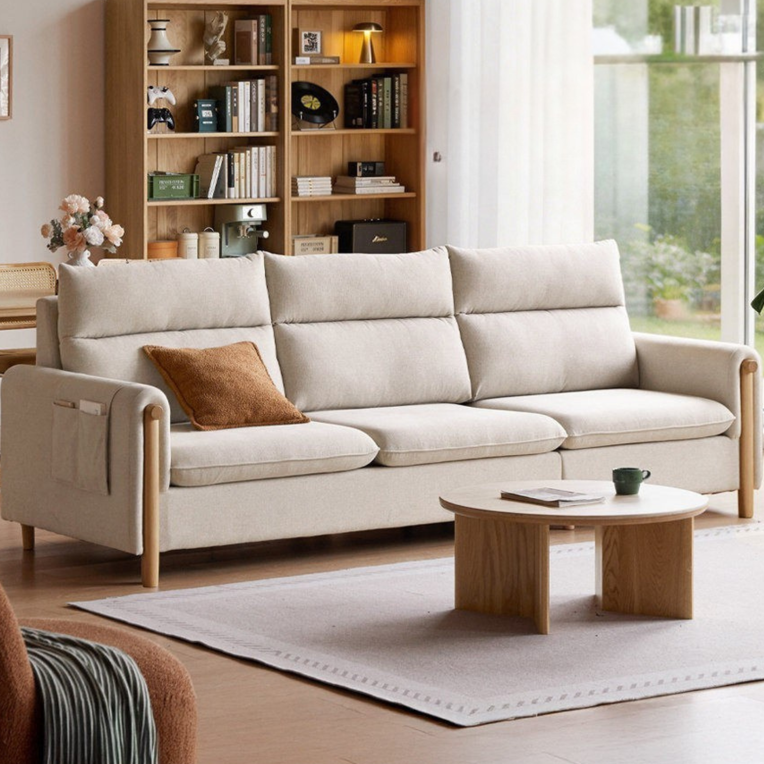 Fabric Contemporary Sectional Sofa with Relaxed Seating