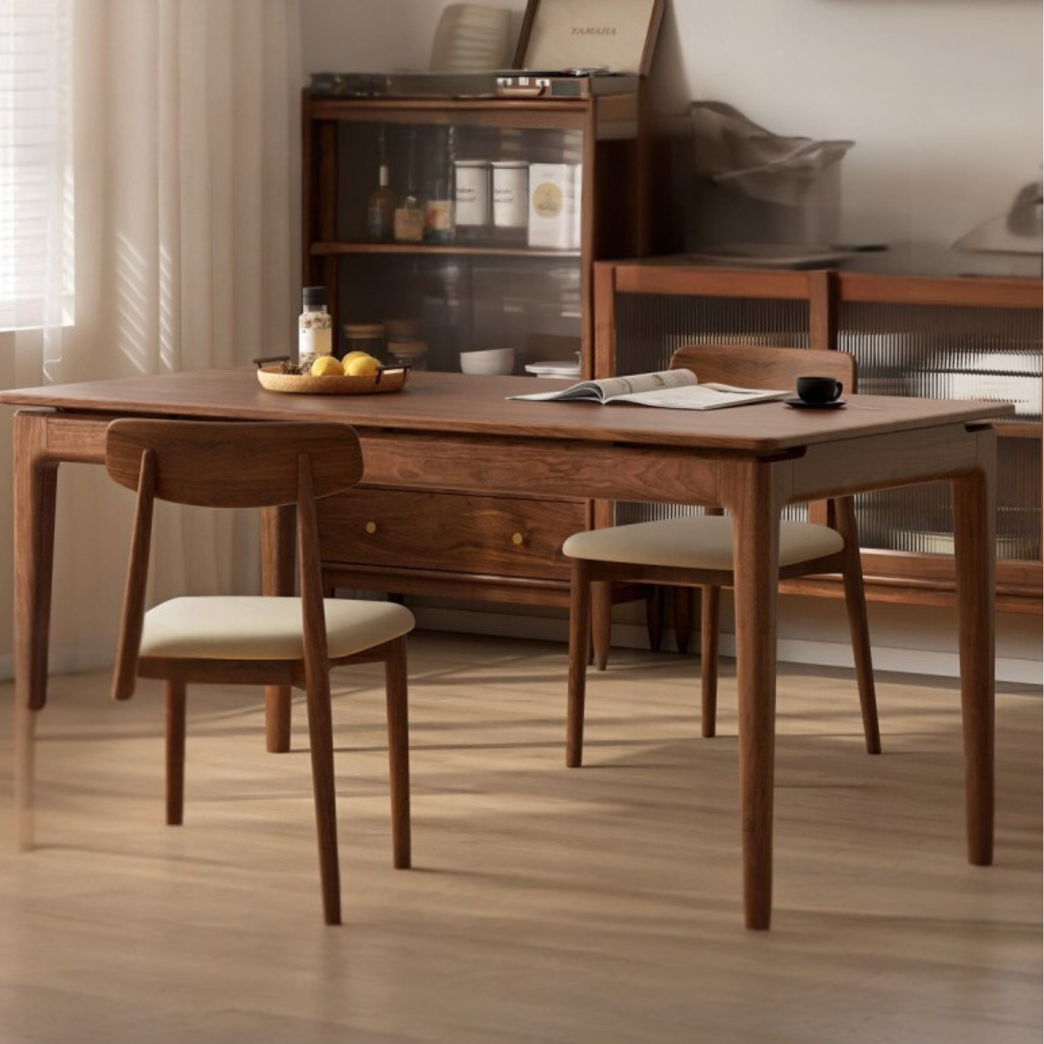 Black Walnut Solid Wood Rectangular Dining Table