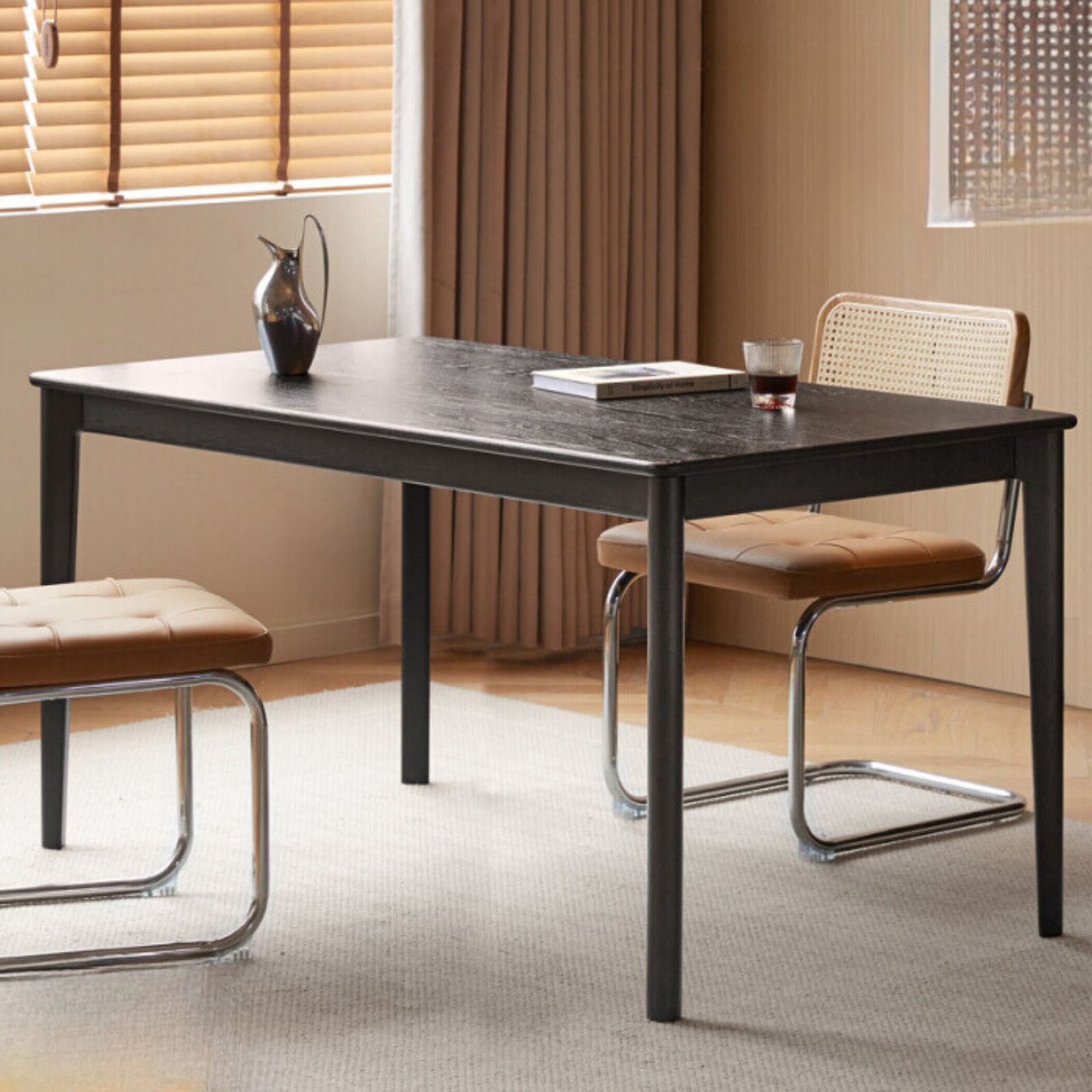 Oak Solid Wood Rectangular Wall-Mounted Dining Table