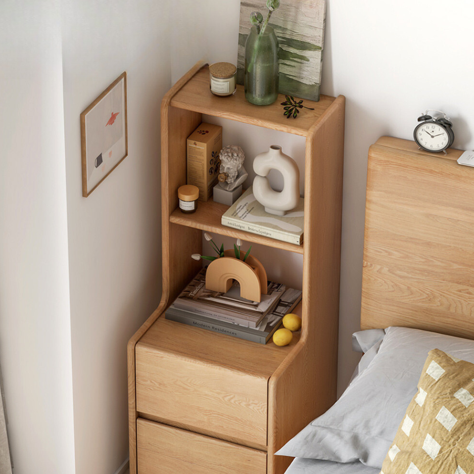 Oak solid wood High Nightstand