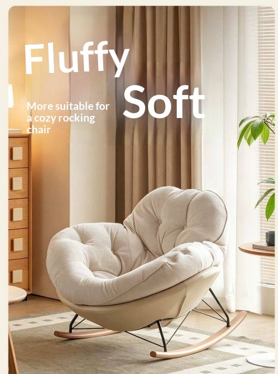 Beech Solid Wood Technology Cloth Casual Rocking Recliner Chair