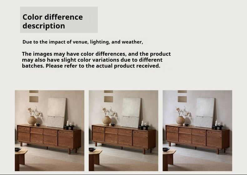 Ash Solid Wood Wabi-sabi Style TV Cabinet