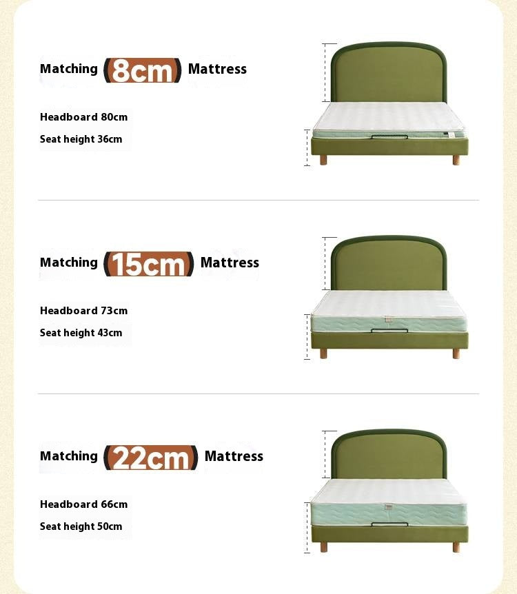 Fabric Children's Bed High Head Soft Bed