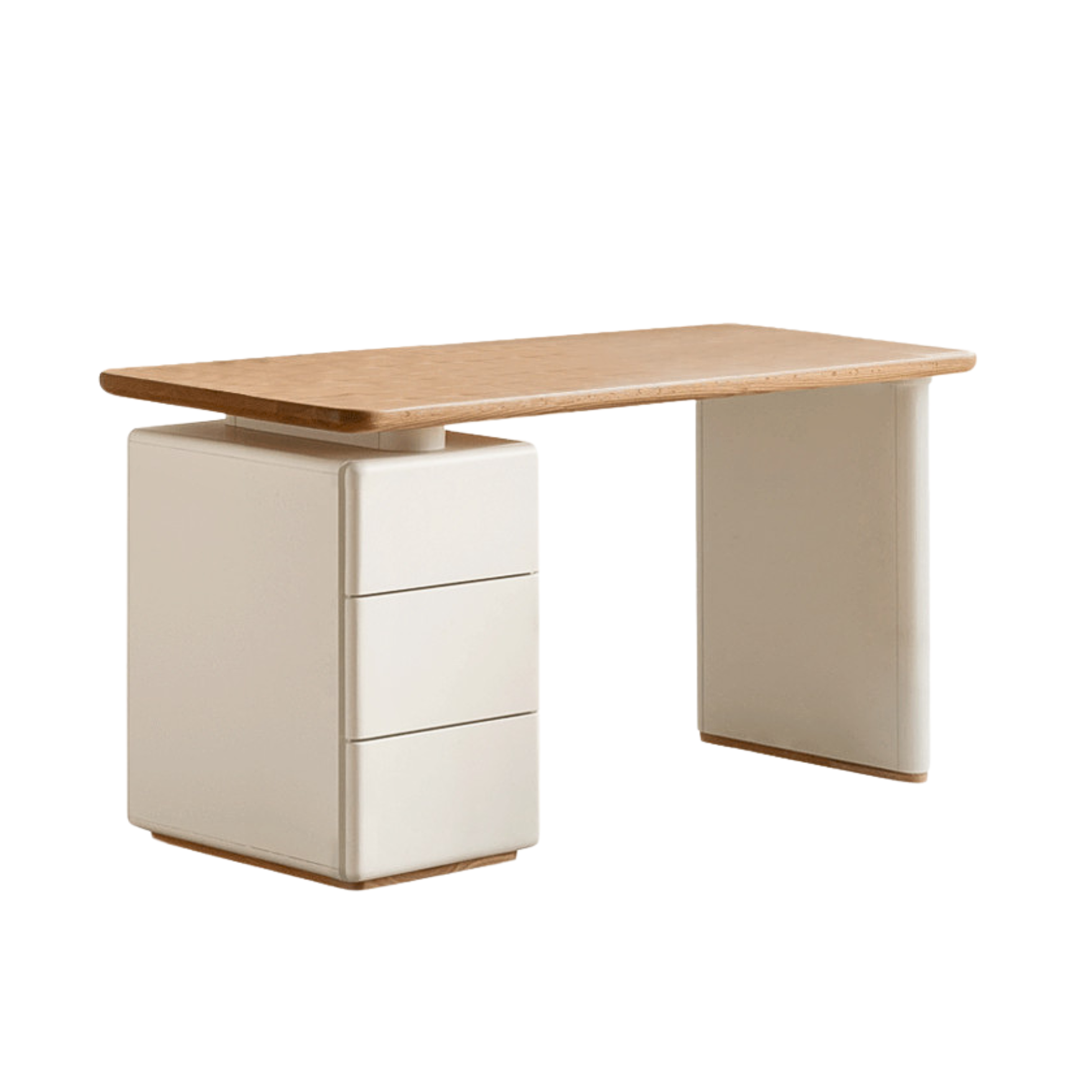 Oak Solid Wood Desk With Lower Cabinet