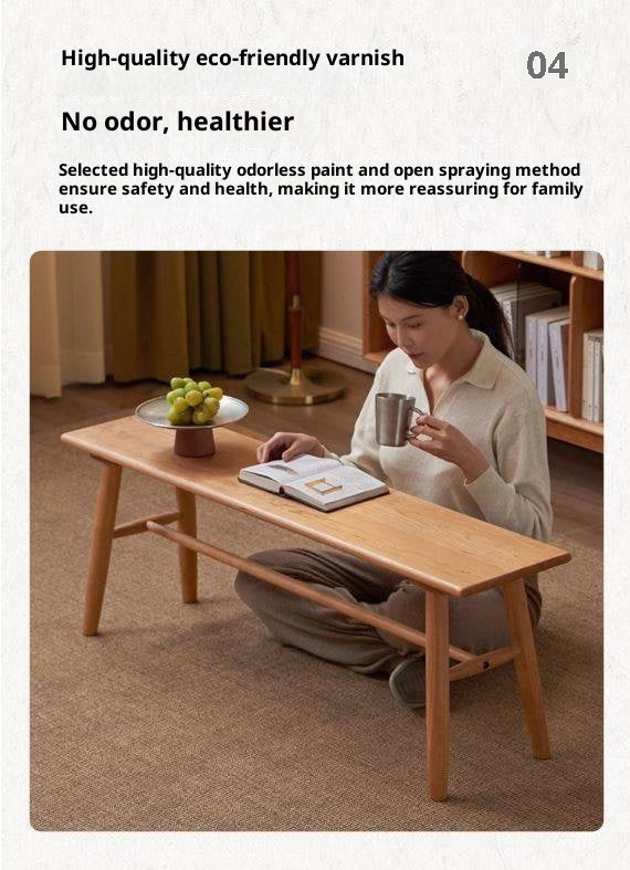 Cherry Solid Wood Bedside Long Bench