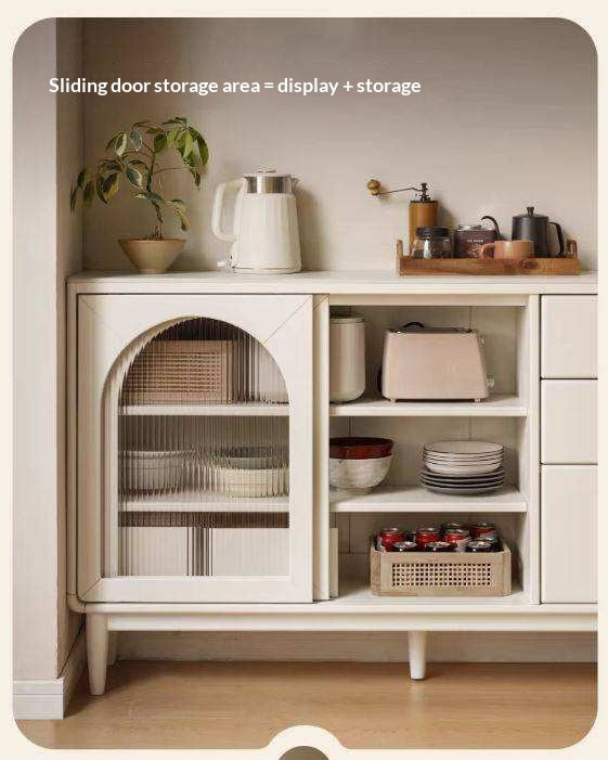 Solid RubberWood Rock Board Ultra-thin Wall Sideboard