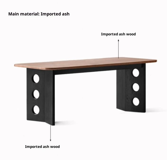 Black Walnut, Ash Solid Wood Retrо Dining Table