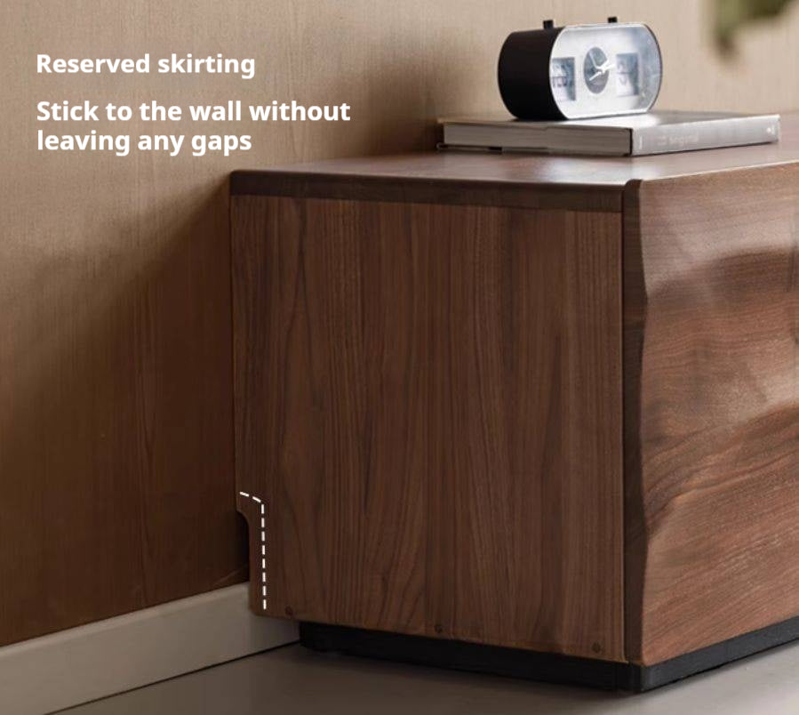 Solid Sandalwood, Black Walnut Solid Wood TV Cabinet Italian Light Luxury