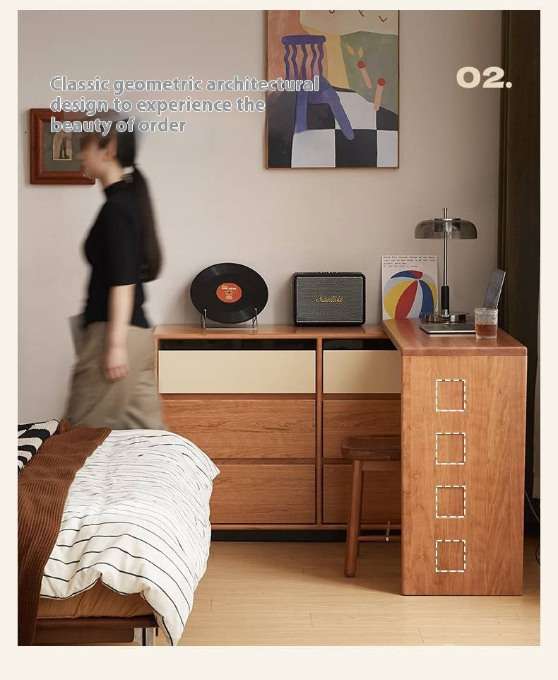 Cherry Solid Wood Modern Style Vanity Table.