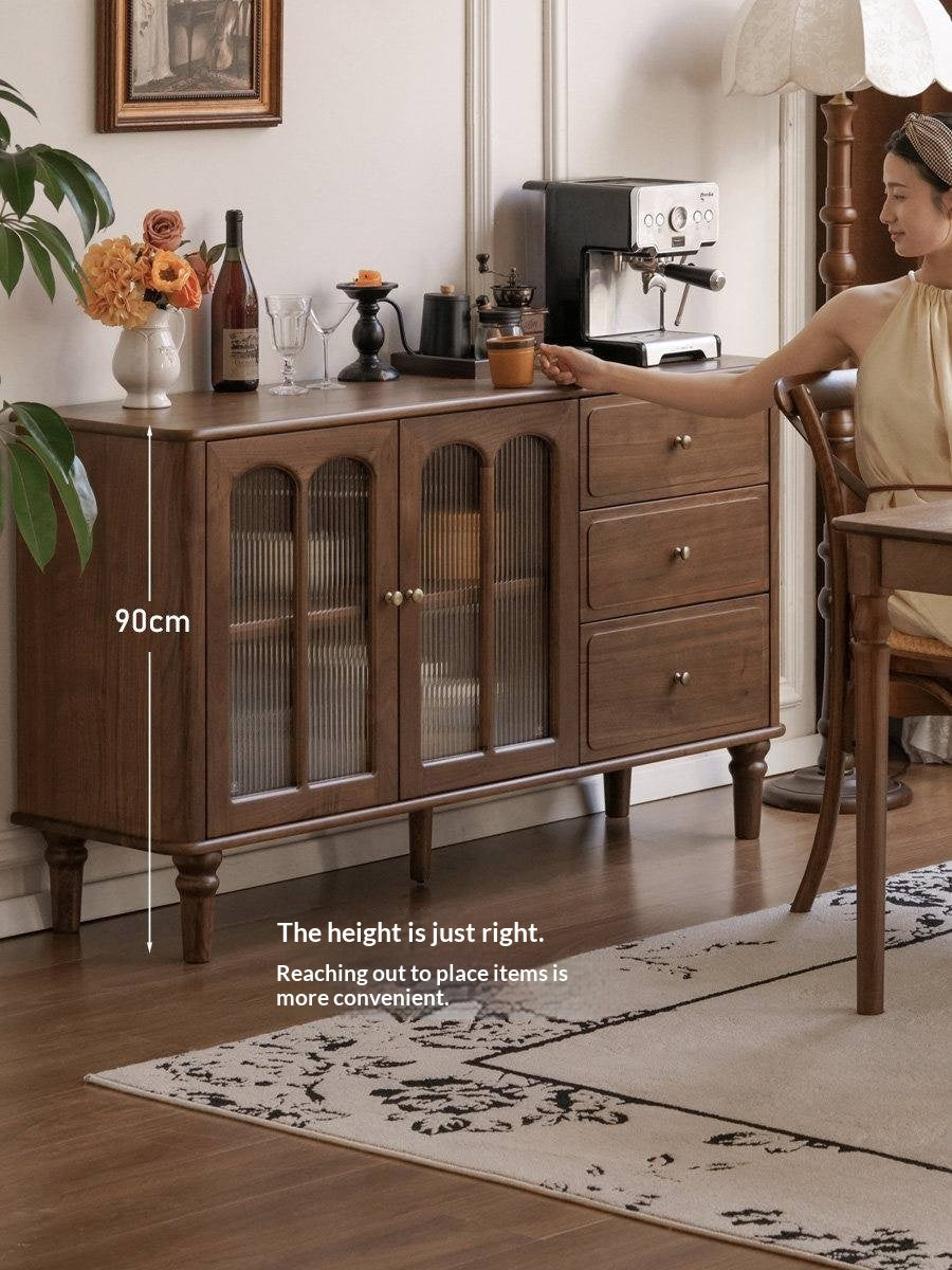 Black Walnut Solid Wood American Retro Sideboard