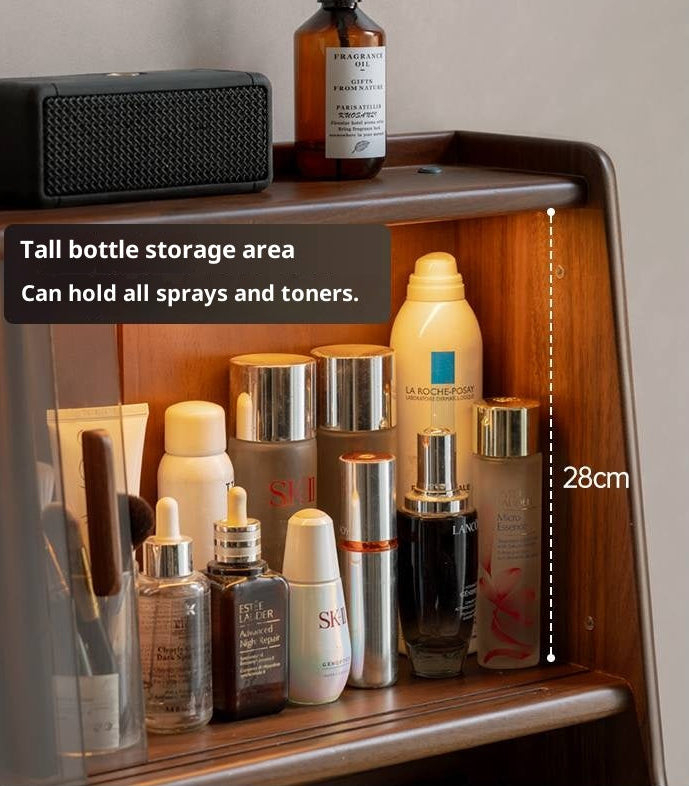 Black Walnut, Sandalwood Solid Wood Light Luxury Multifunctional Dressing Table