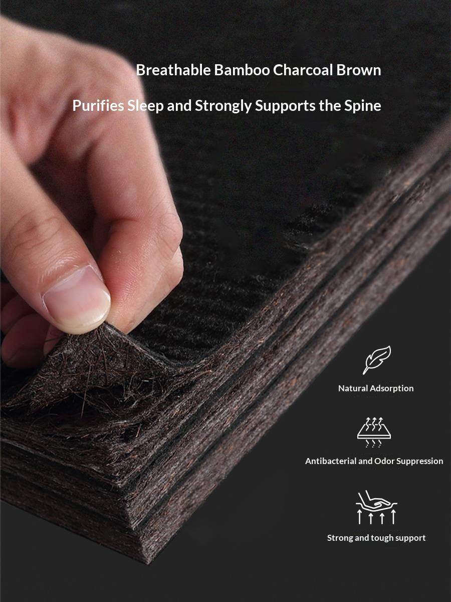 Eco-Friendly Coconut Palm and Bamboo Charcoal Latex Mattress — Zero-Glue, Antibacterial, Breathable, Thin Design
