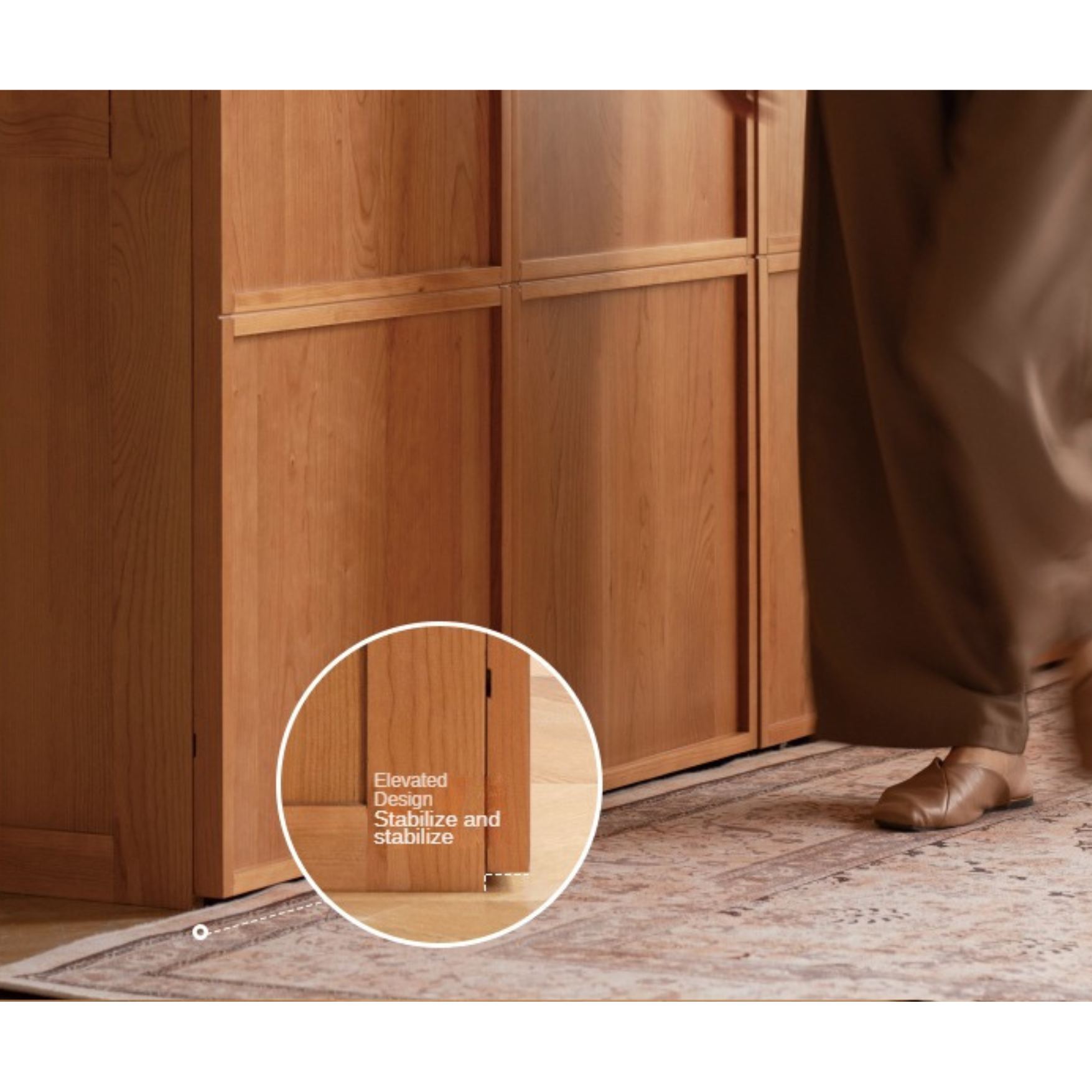 Cherry Wood Wardrobe Retro Style Skeleton Line.