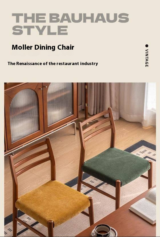 Set 4 pcs Beech Solid Wood Retro Style Dining Chair