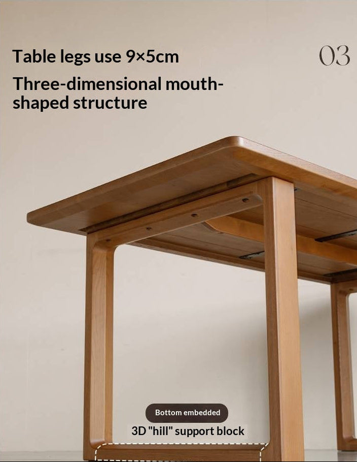 White Oak Solid Wood Antique Rectangular Dining Table