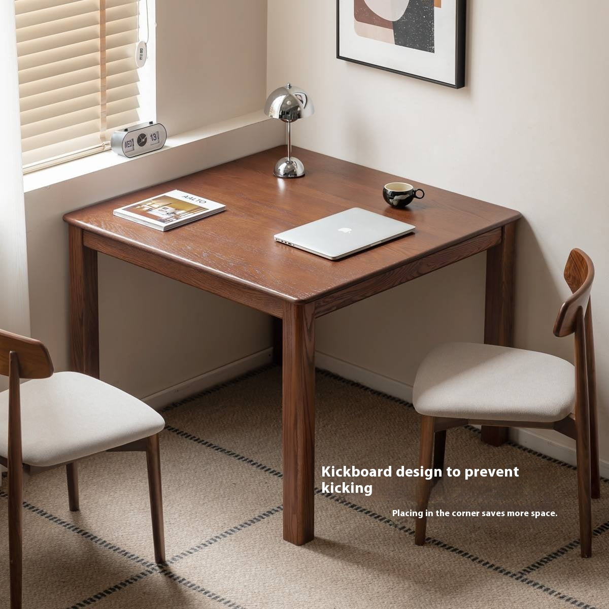 Oak Solid Wood Square Dining Table