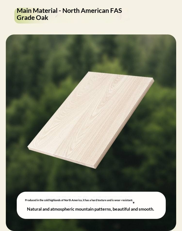 Oak Solid Wood Bed — Cream Style with White Harp Design, Home Charging Soft Backrest