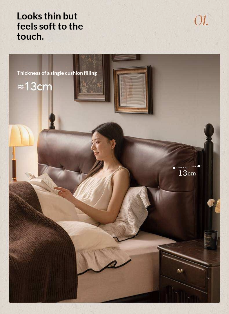 Genuine Leather Luxury Storage Bed with Lift-Up Storage Box Bed