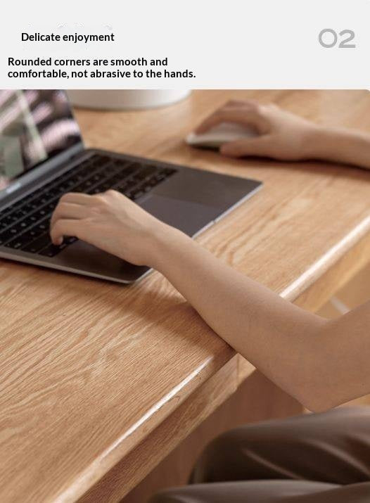 Oak Solid Wood Office Desk Spindle-Shaped Slanted Legs