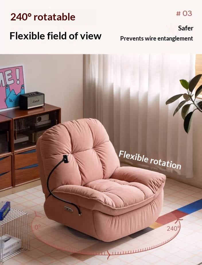 French Vintage Electric Recliner Chair with Cat-Scratch Resistant Fabric