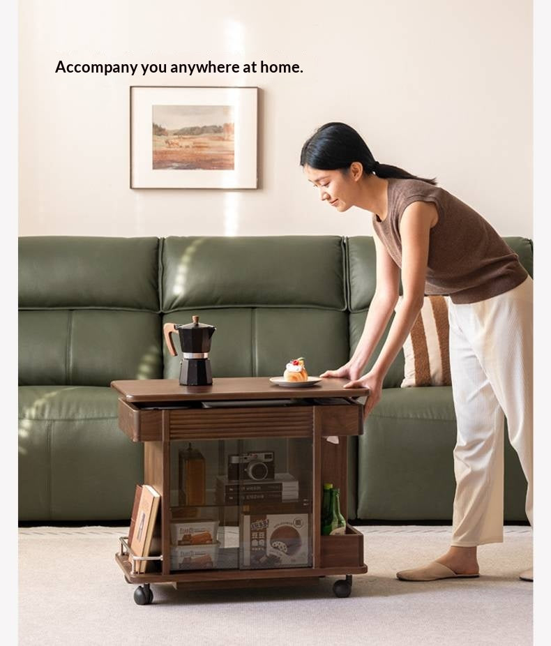 Black Walnut Solid Wood Italian Light Luxury Style Side Table