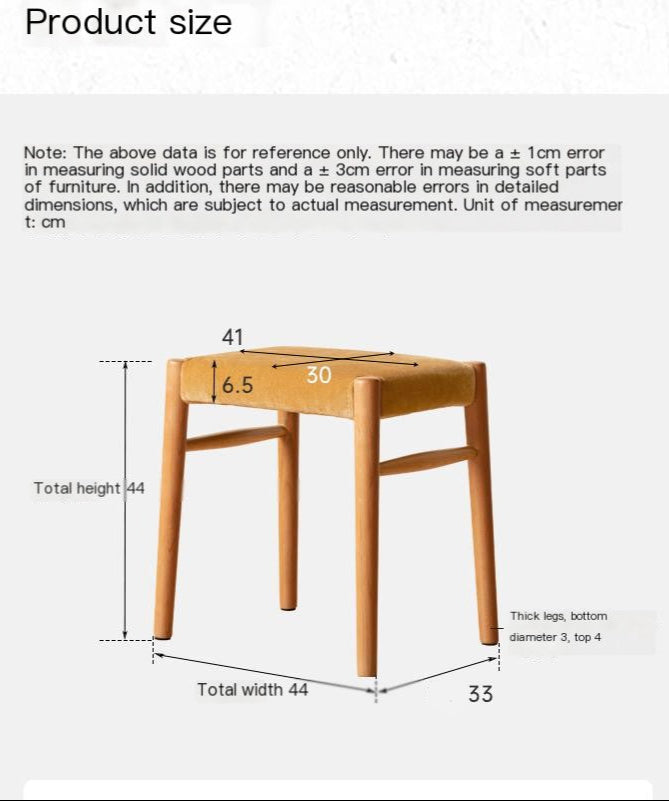 Oak Solid Wood Retro Makeup Stool