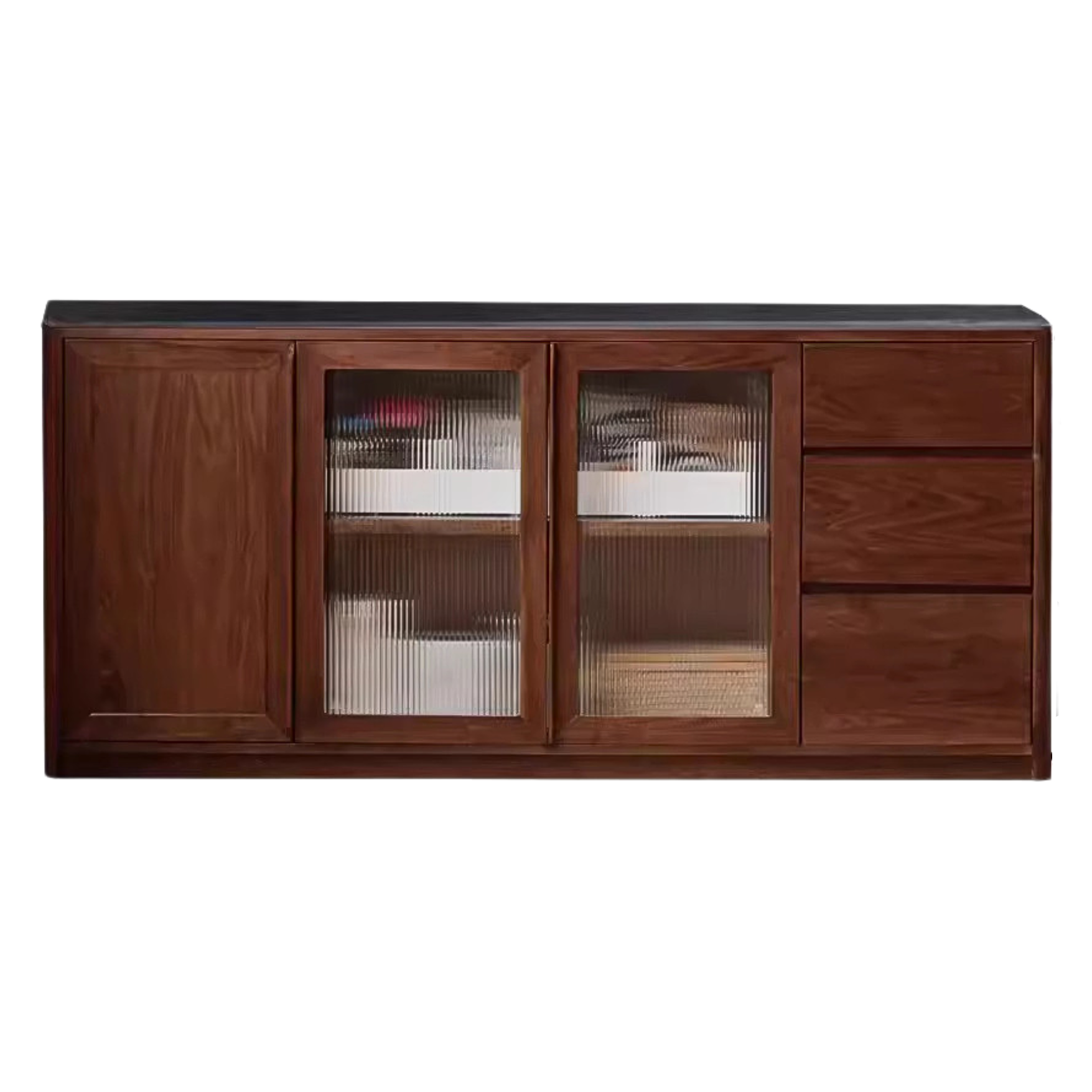 Black Walnut, Ash, Sandalwood Solid Wood Sideboard Hole Storage