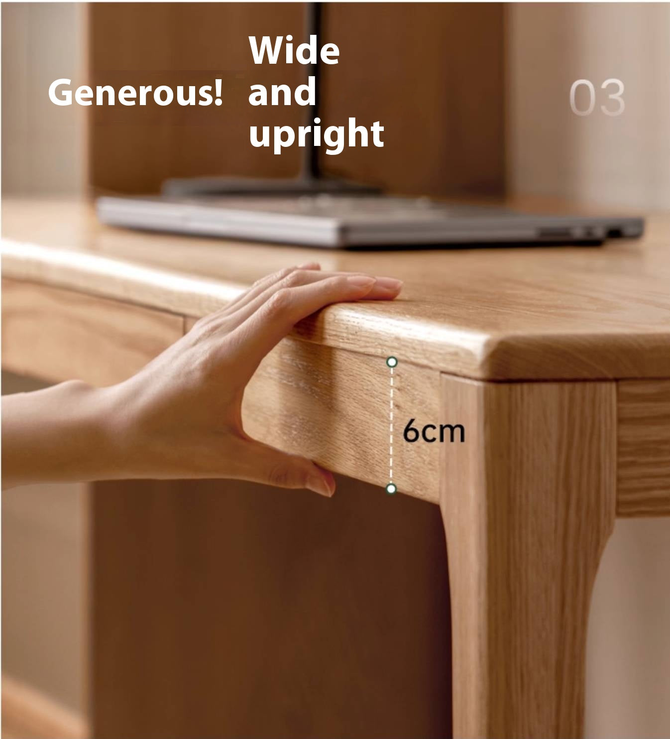 Oak Solid Wood Office Nordic Desk