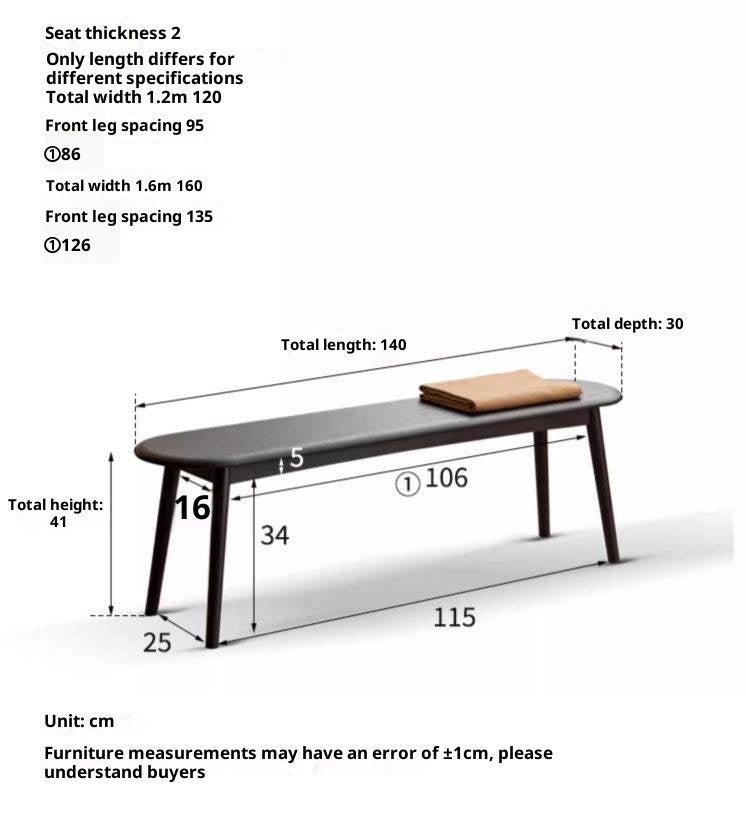 Oak Solid Wood Long Vintage Bench