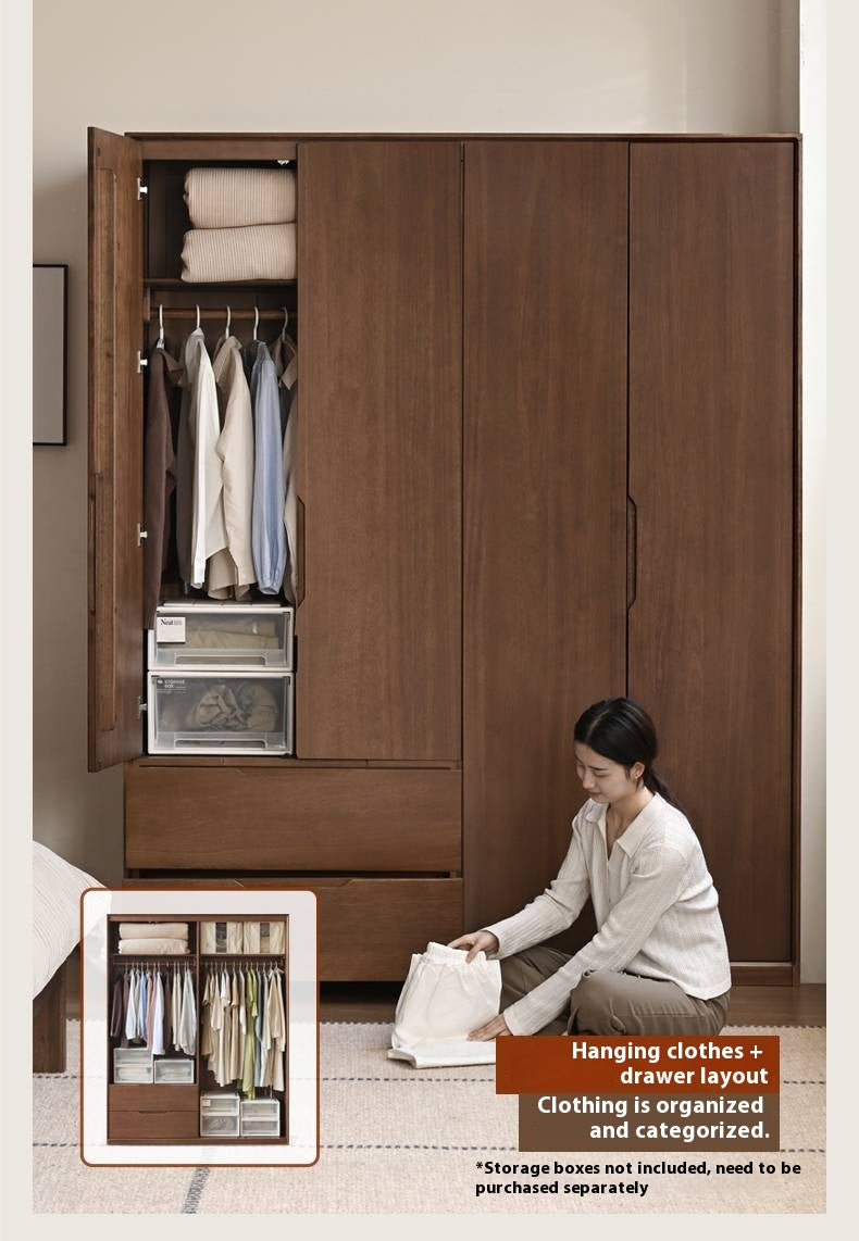 Sandalwood Solid Wood Modern Open Door Wardrobe.