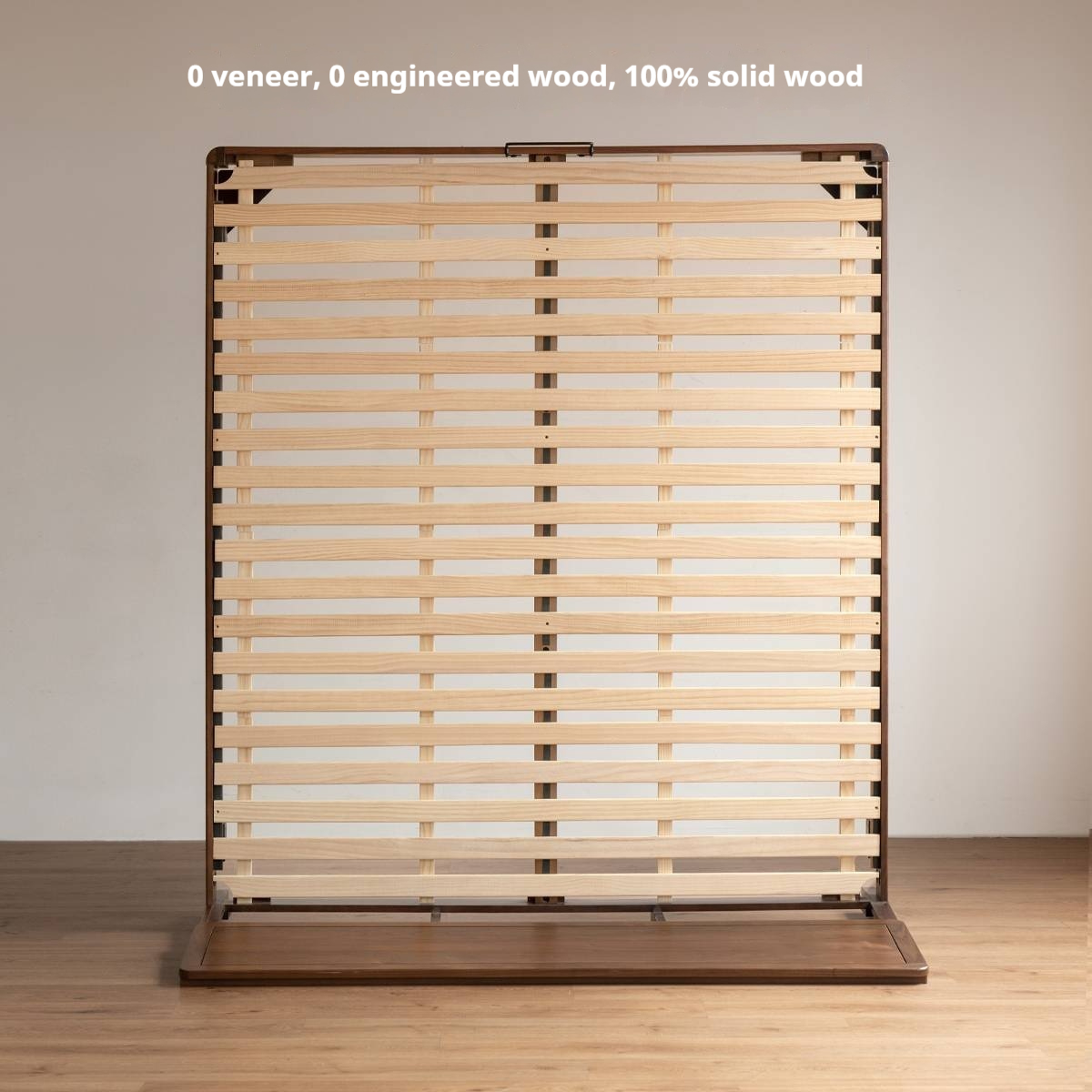 Black Walnut Solid Wood Bed — Modern Minimalist Large Slab Bed