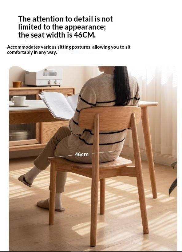 4 pcs set - Black Walnut, White Ash, Ash, Oak, Cherry, Solid RubberWood Dining Chair