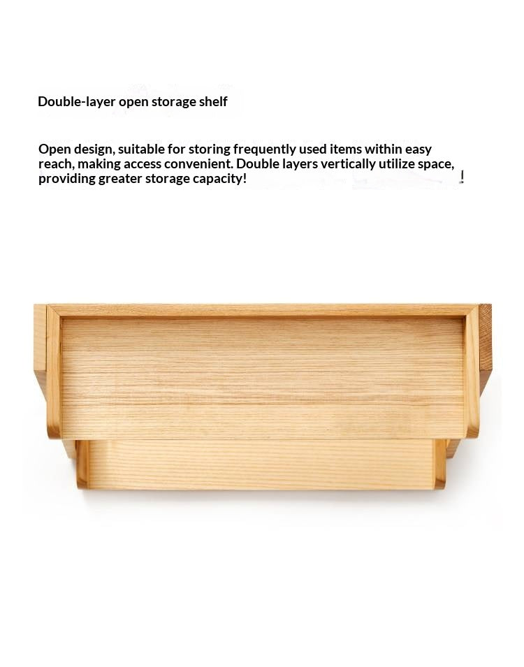 Ash Solid Wood Double Layer Open Sorting Rack