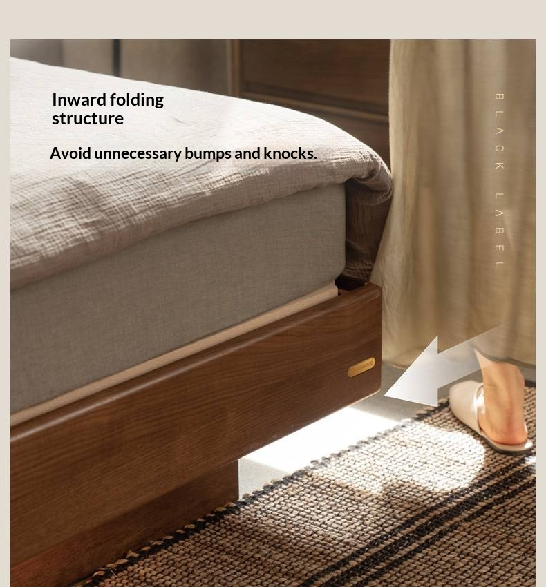 Black Walnut Solid Wood Italian Light Luxury Electric Suspended Box Bed