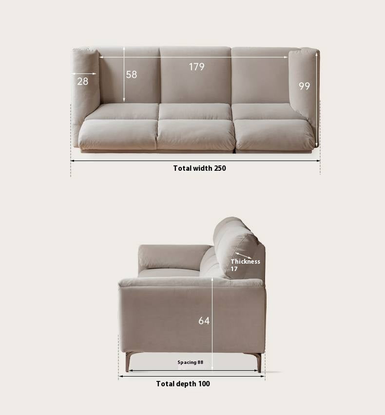 Wool Gray Flannel Fabric Sofa