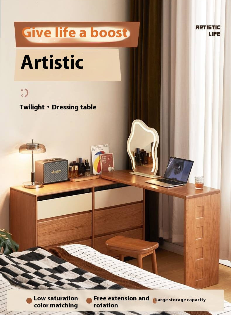 Cherry, Tulipwood Solid Wood Modern Style Vanity Table.