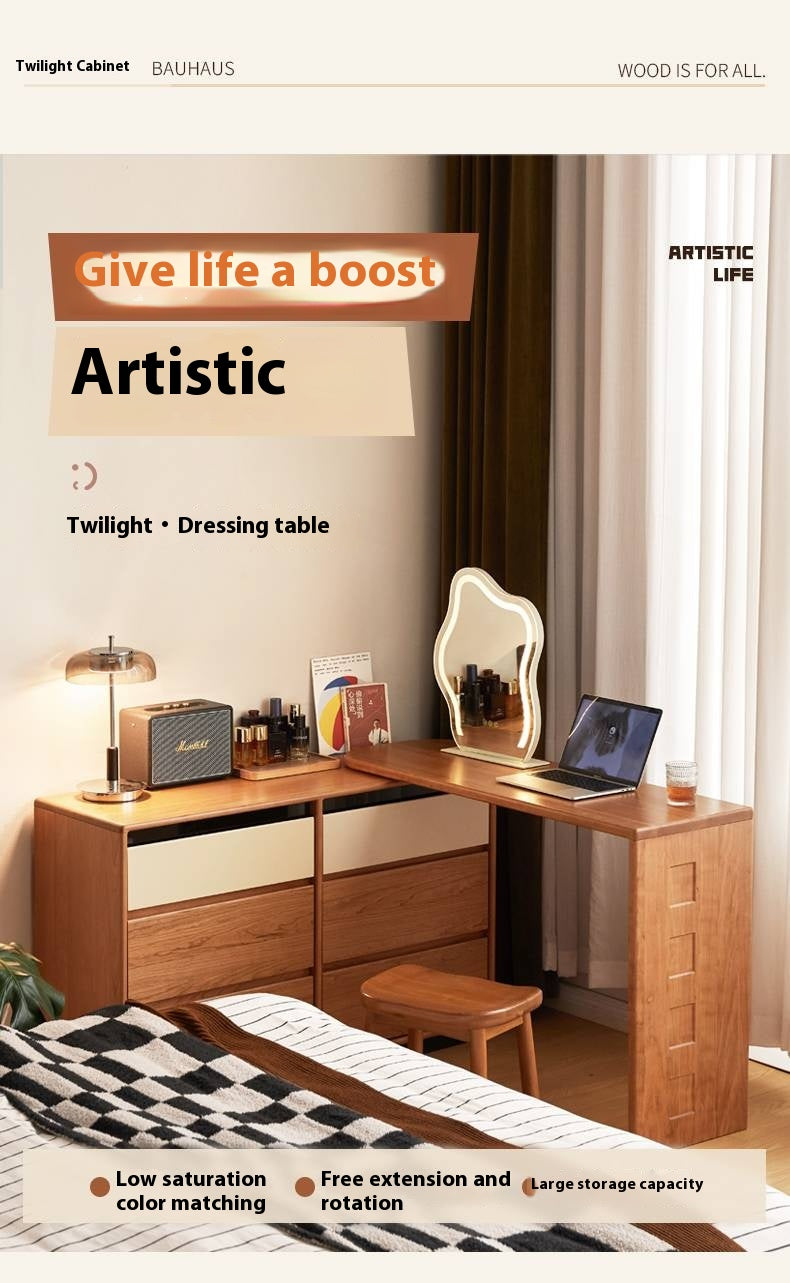 Cherry Solid Wood Modern Style Vanity Table.