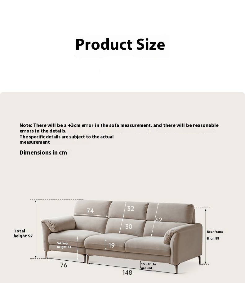Wool Gray Flannel Fabric Sofa