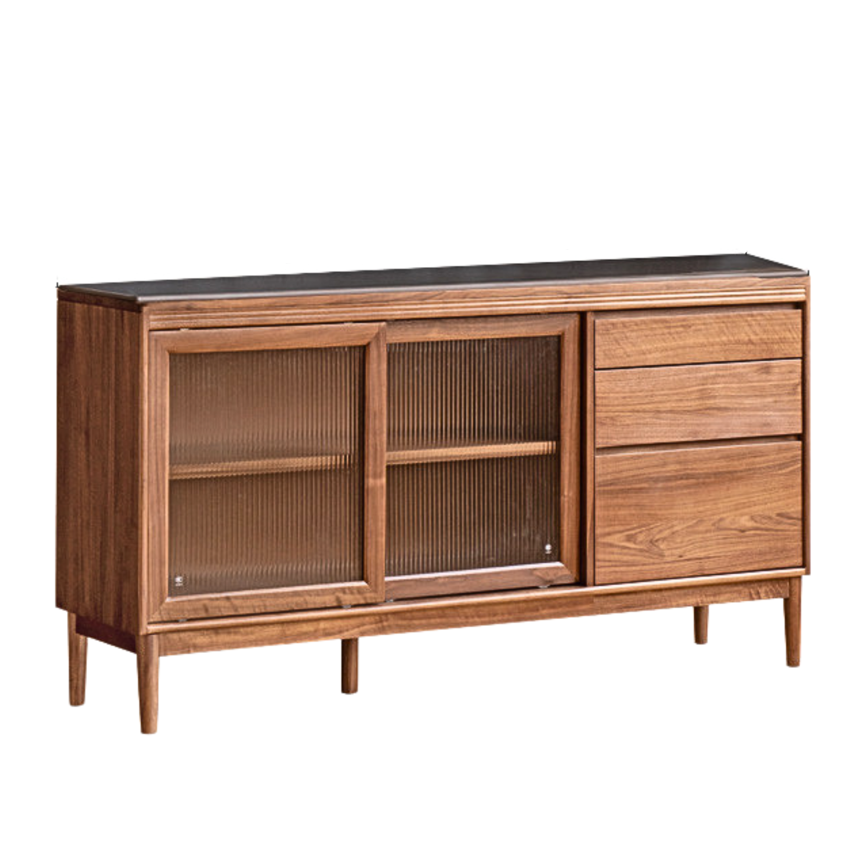 Black Walnut, Oak Solid Wood Rock Board Sideboard