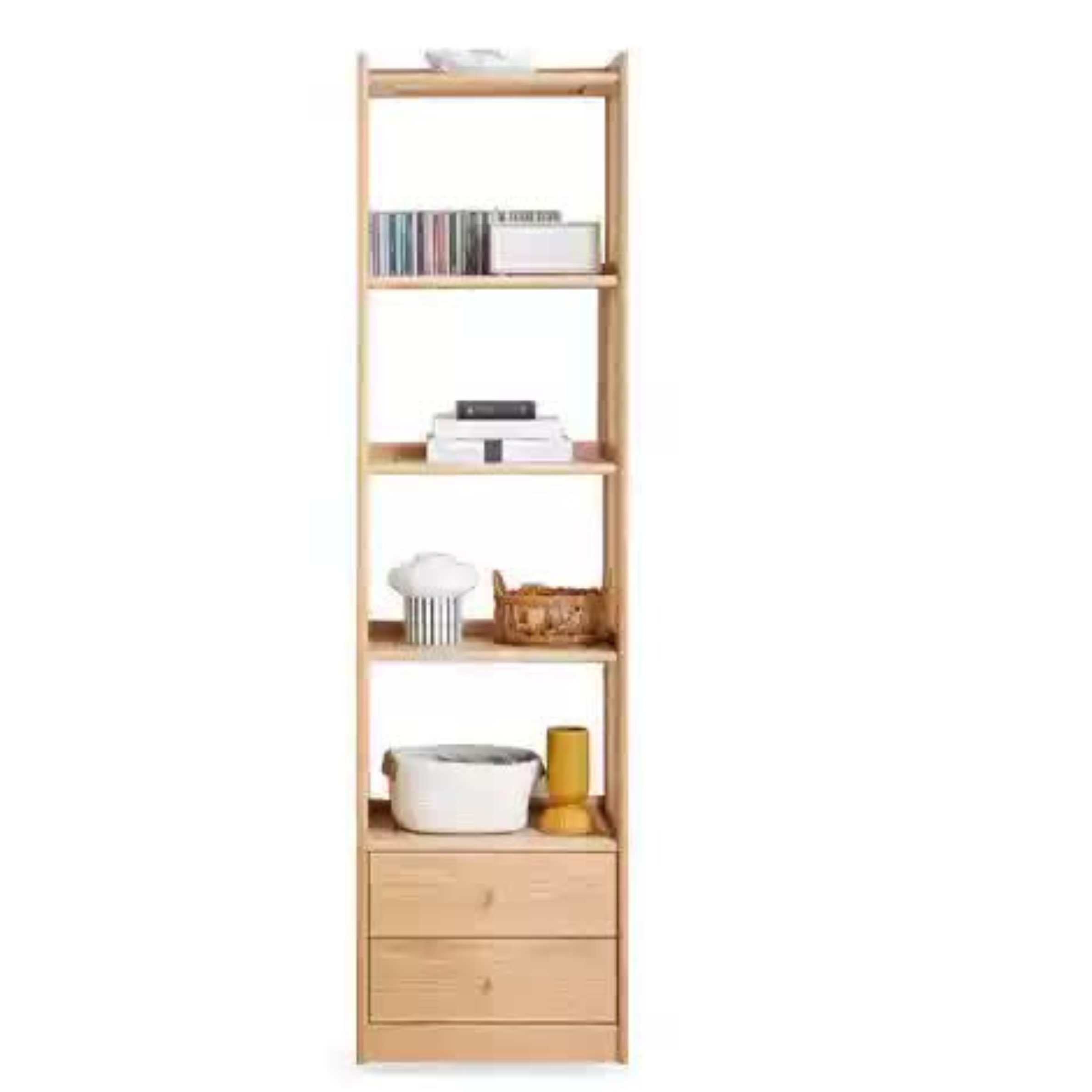 Oak Solid Wood Bookshelf Study Display Floor Combination Shelf