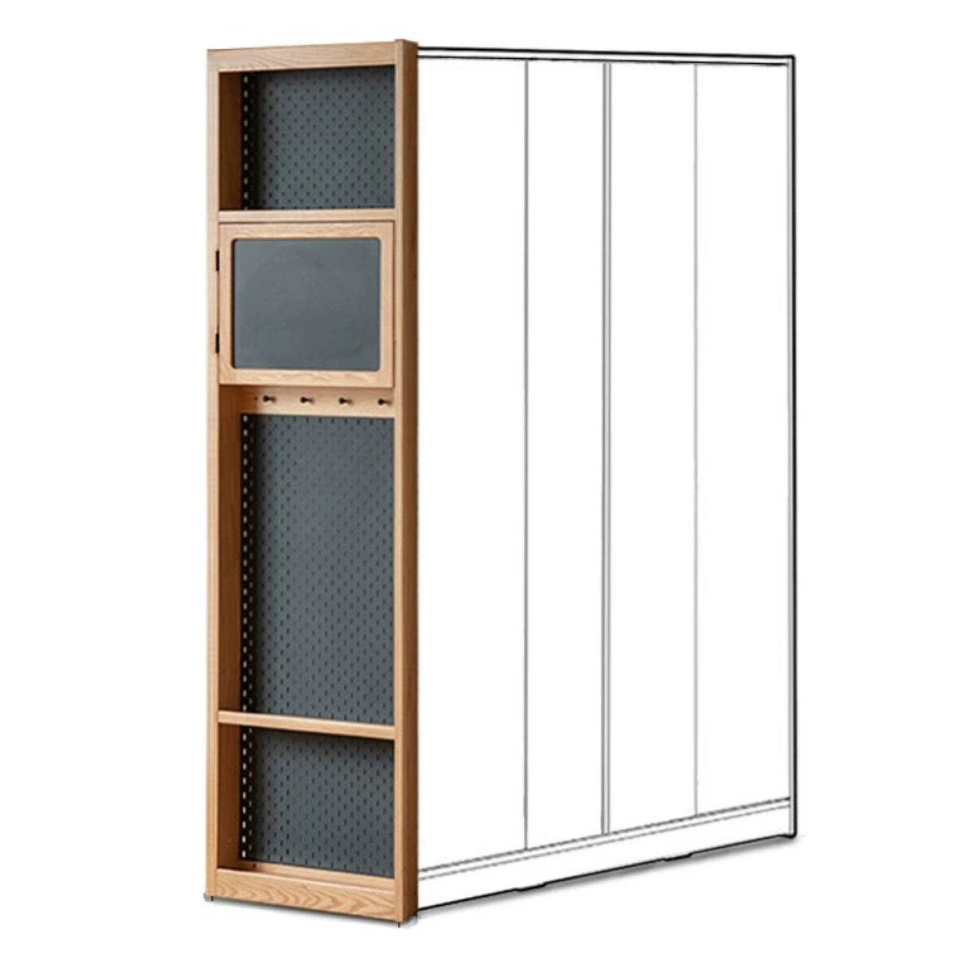 Oak, Cherry Solid Wood Corner Wardrobe