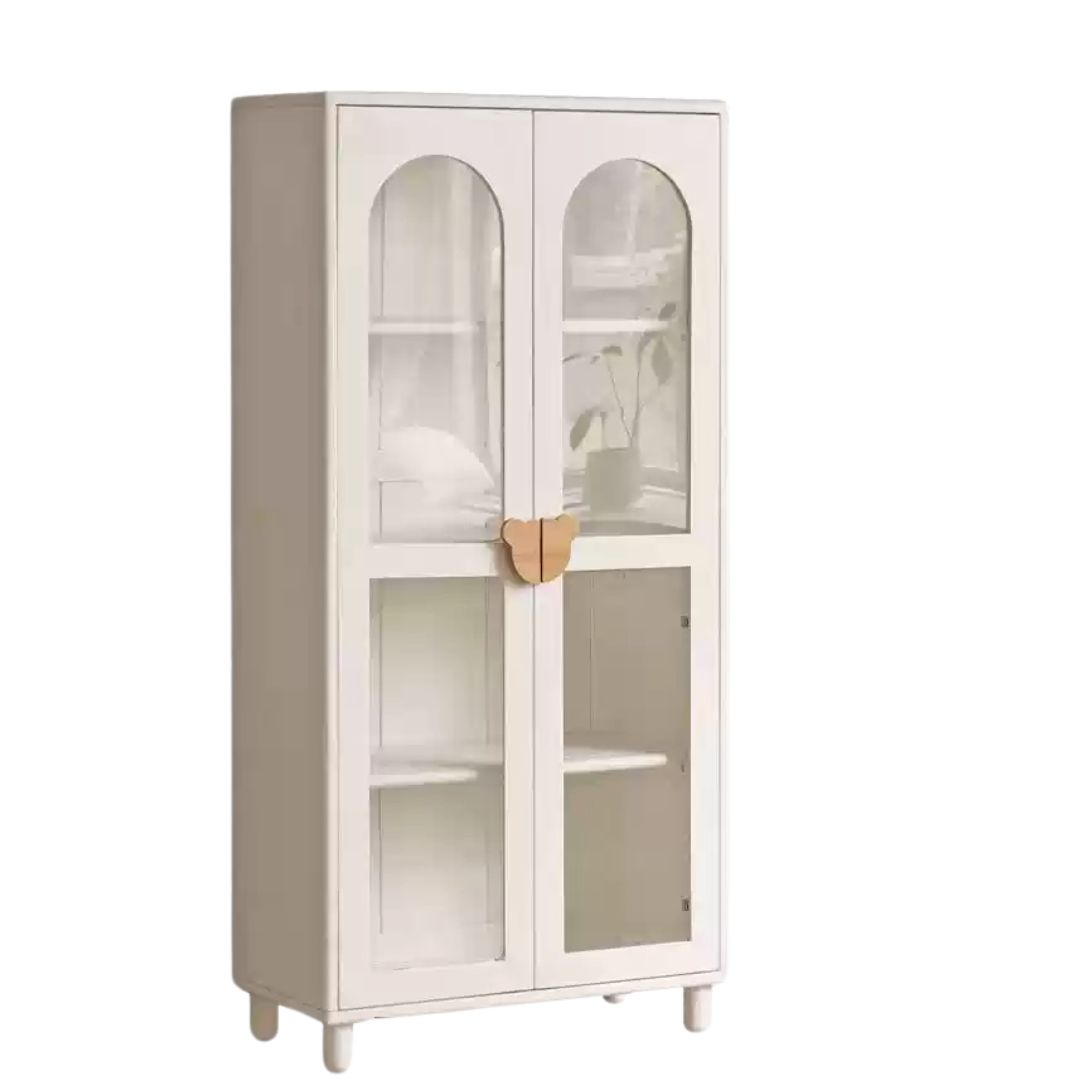 Rubber Solid Wood Cream Style Children's Bookcase.