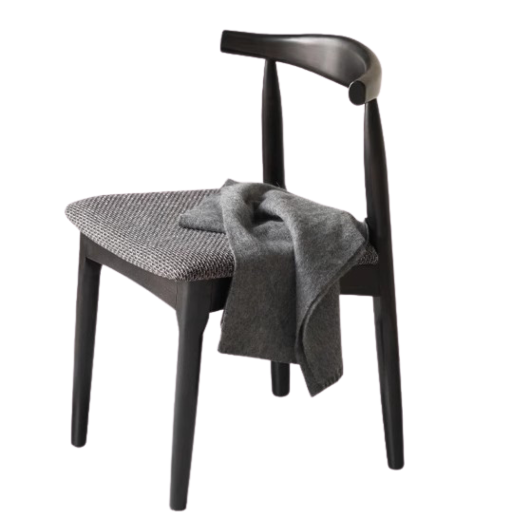 Set 4 pcs White Ash Solid Wood Horn Presidential Chair